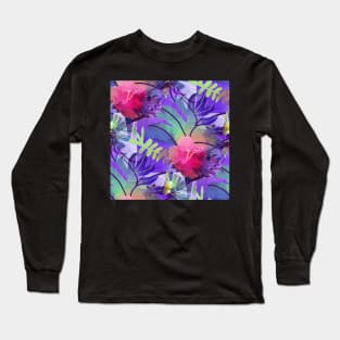 Purple Tropics Watercolor Long Sleeve T-Shirt